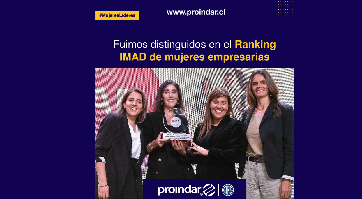 Proindar es distinguida en el Ranking IMAD de mujeres empresarias