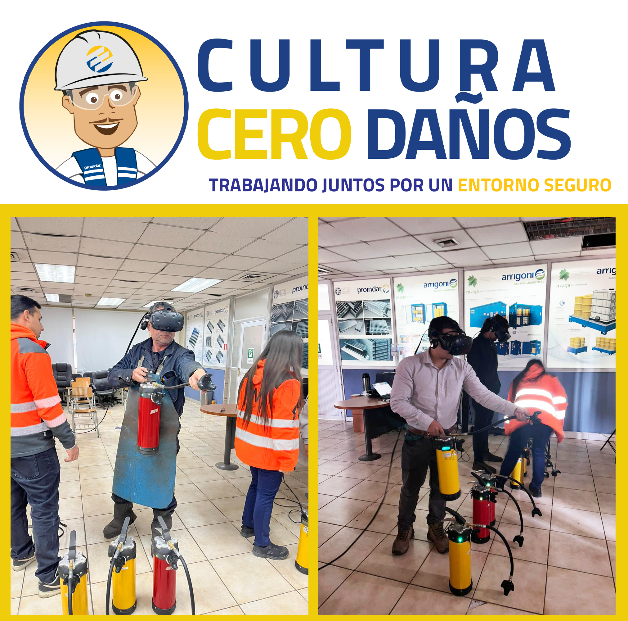 Equipo Proindar se capacita para el uso de extintores en situaciones de emergencia